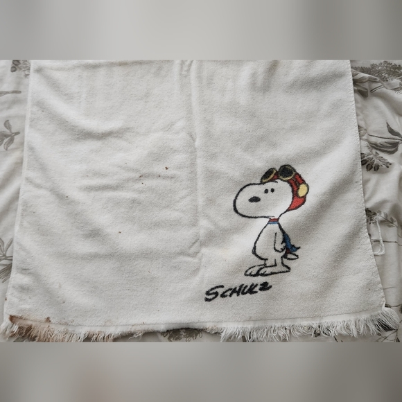 Vintage 1970s Peanuts Bath Towel Snoopy Charlie Brown USA Stevens Utica Schulz - Picture 3 of 5